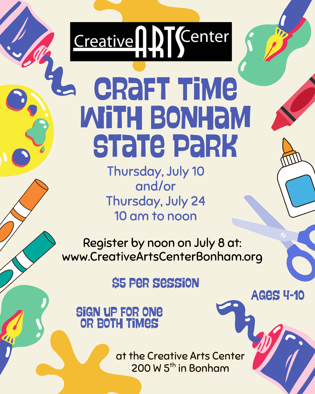 Craft Time with Bonham State ParK